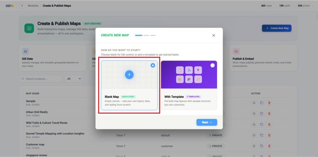 Choose a Blank Map by Data-Driven Maps