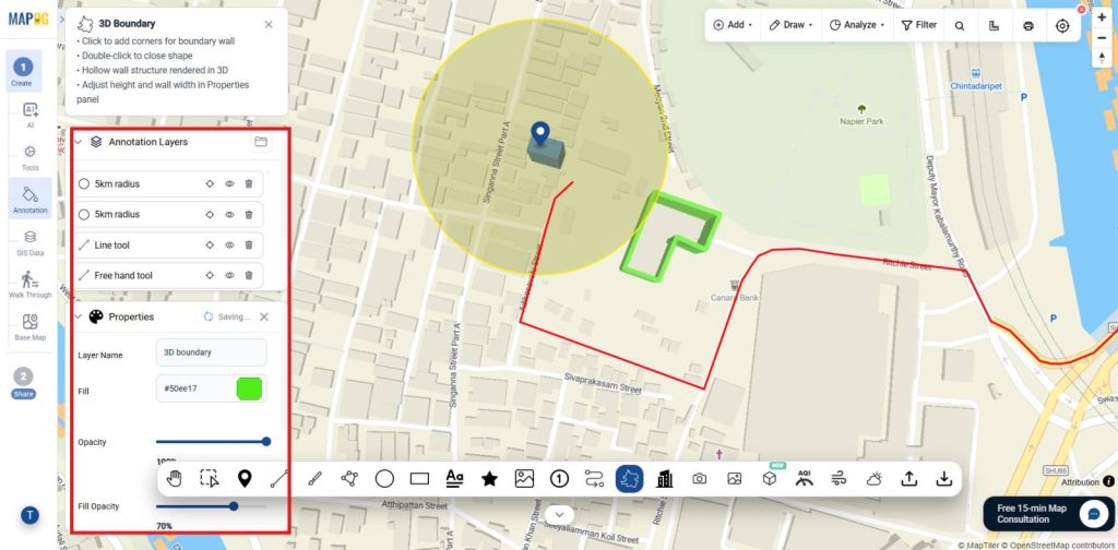 Define 3D boundary of industrial site using points