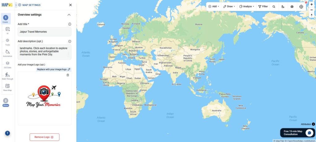 adding logo of Travel Photo Map