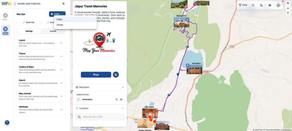 Preview and Share Map