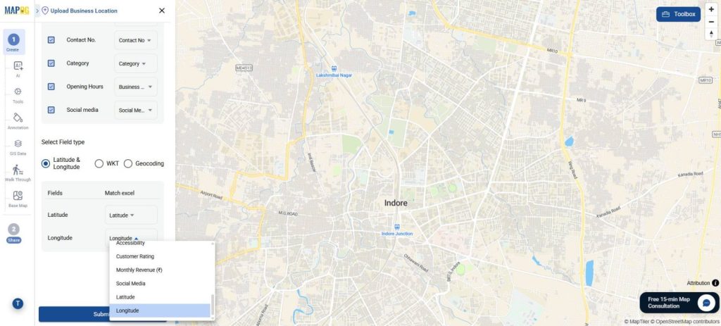Select latitude and Logitude for interactive maps