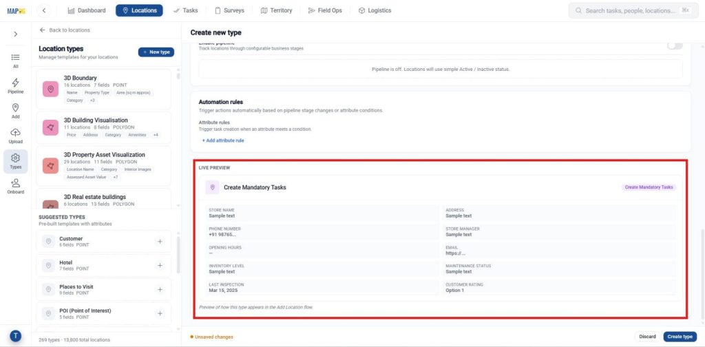 Live Preview for for Task Completion Forms
