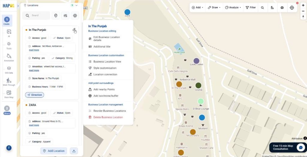 how to edit business locations to add or remove data