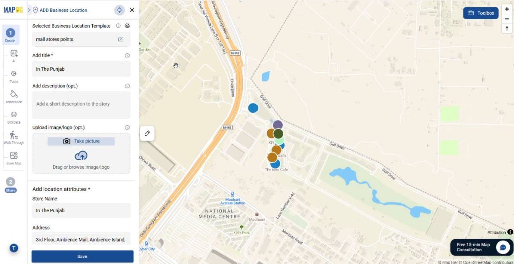 uploading storefront images and other data in our store location point