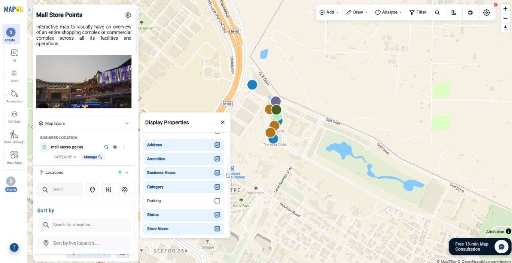 how to control what properties we display of our multi store locations