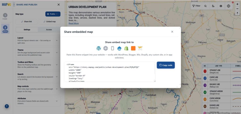 share map by embedded code