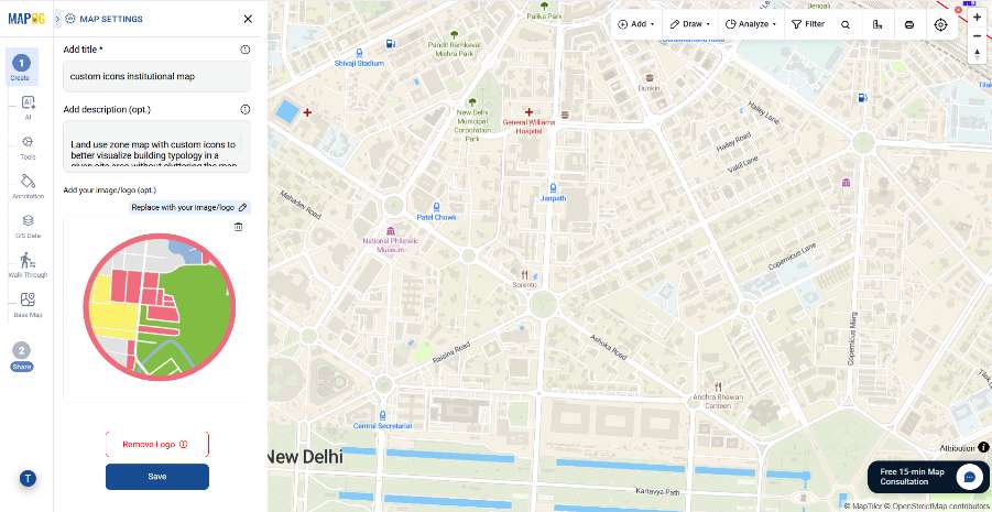 adding brand or organisation logo to custom icons map
