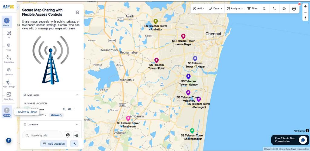 Open preview & share for Secure Map Sharing for Organizations
