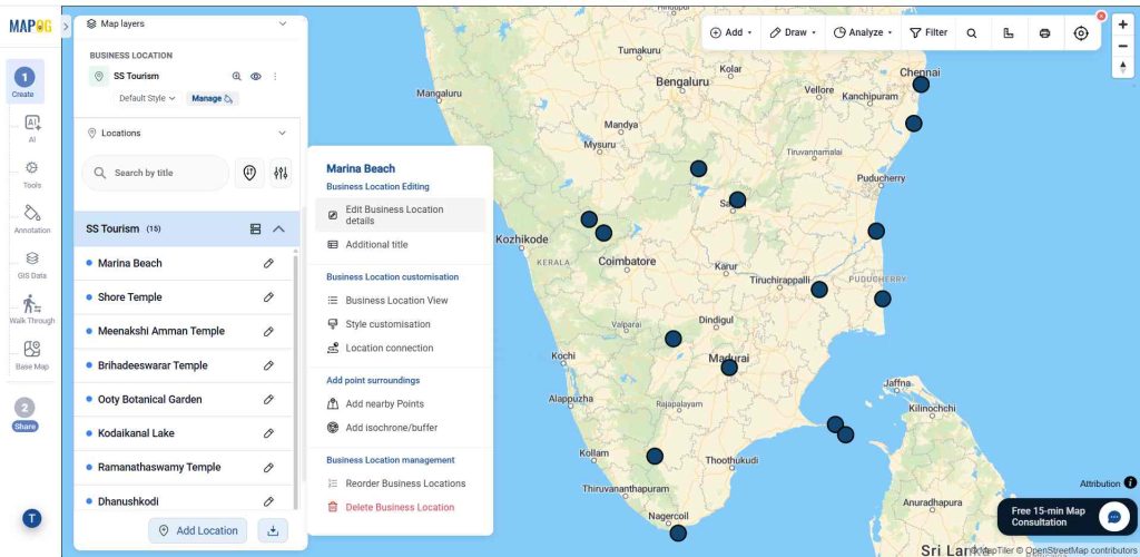edit business location details option to Transform Spreadsheet Data into Interactive Maps