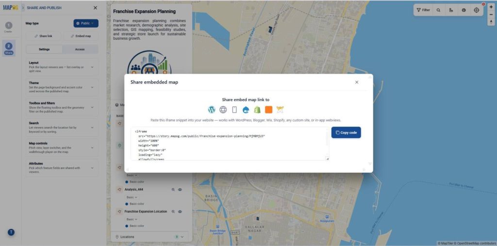 use Preview & Share  to publish your map