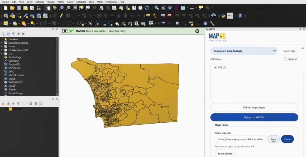 share updated map through public or private link