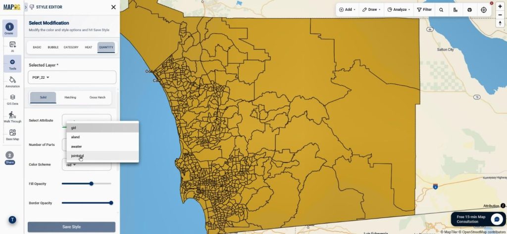 choose quantity style to view population growth