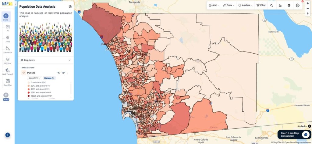 Share QGIS Projects with interactive population data displayed on a web map.