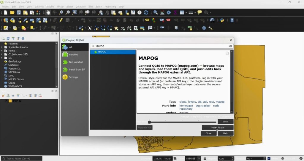 Install MAPOG plugin to share QGIS project
