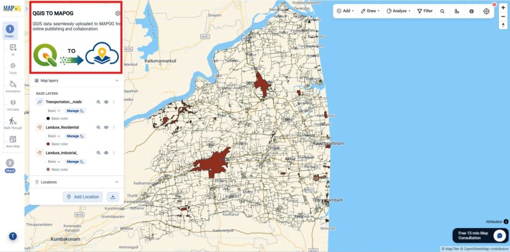  logo placement  by Publish QGIS Maps Online