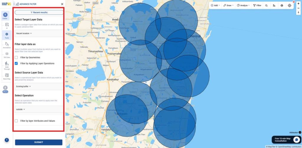  Buffer Analysis tool by Franchise Expansion Planning
