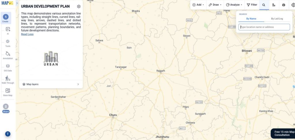 search desired location