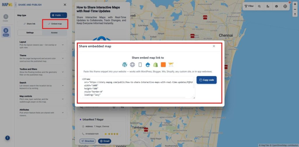 Embed Map to display