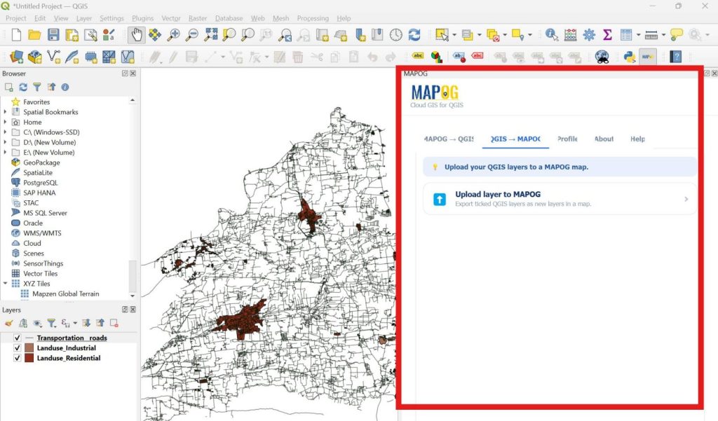 navigate to the QGIS to MAPOG