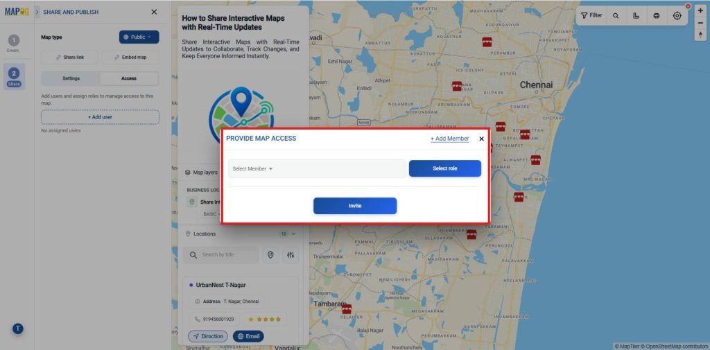 +Add Users to invite members for Real-Time Updates