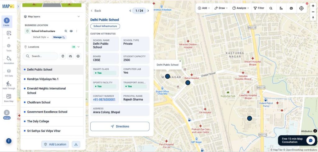 visualize locations