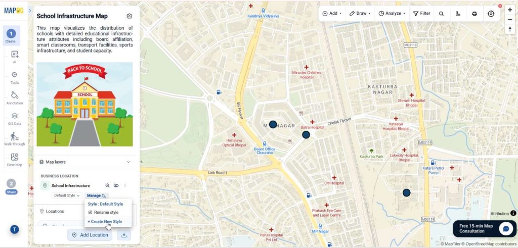 create new style to Plot Multiple Locations on a Map