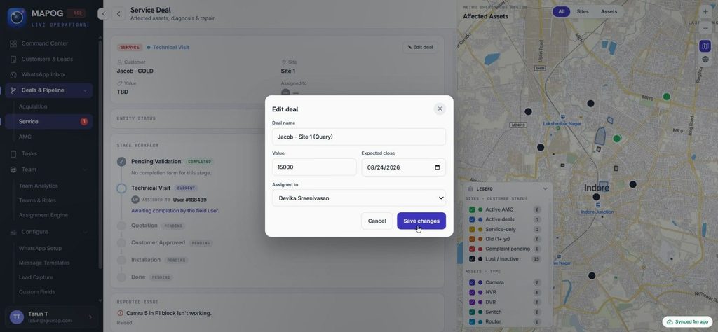 assign technician for QR Code Based Service Requests