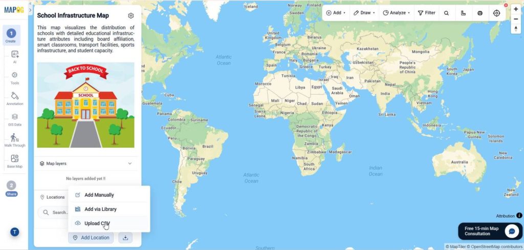 upload csv to Plot Multiple Locations on a Map