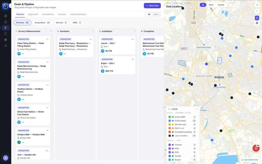 Centralize Leads and Visualize Camera Planning : Placement Coverage and Price