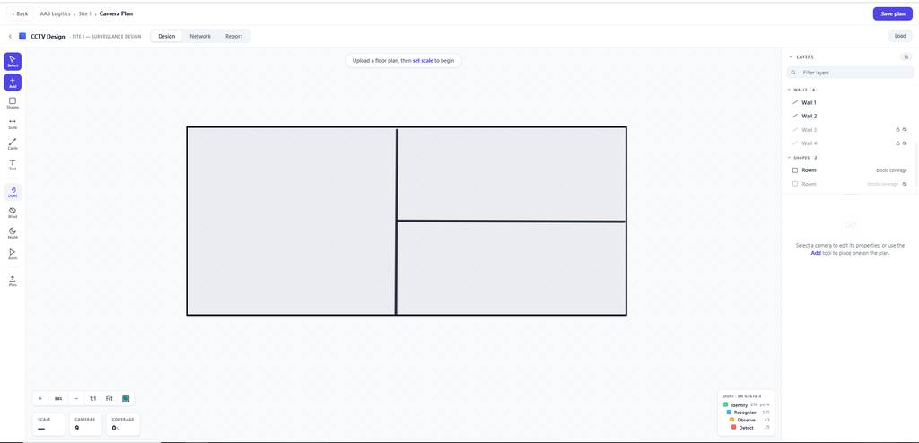 Floor plans of CCTV Camera Planning Software